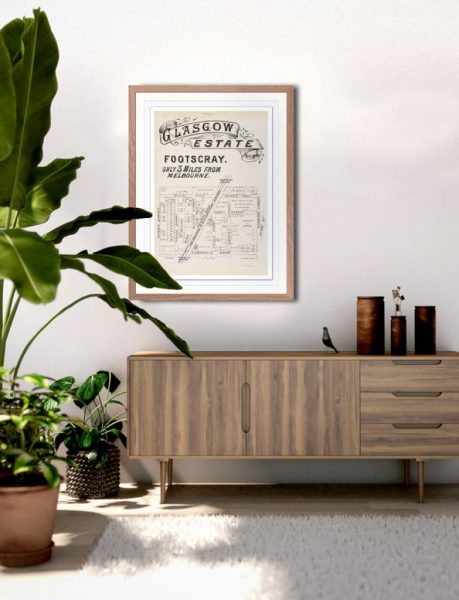 Historical maps | Timber Frame | Melbourne | Print modern