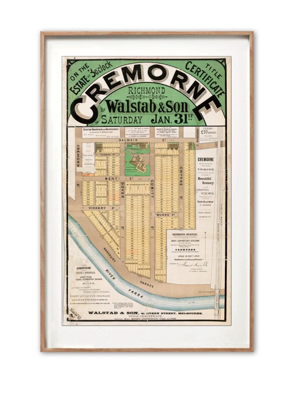 Cremorne Map print | Wall art | Melbourne | Print modern