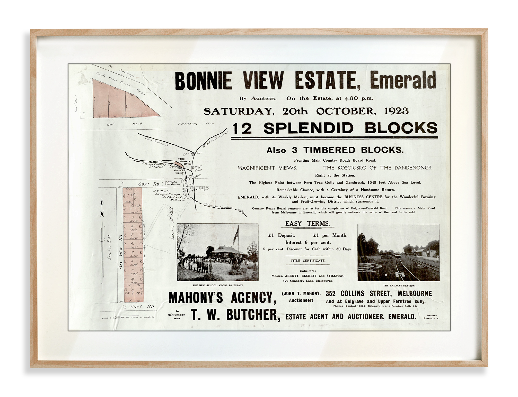 Emerald | Map print | Vintage Map| Melbourne | Print modern