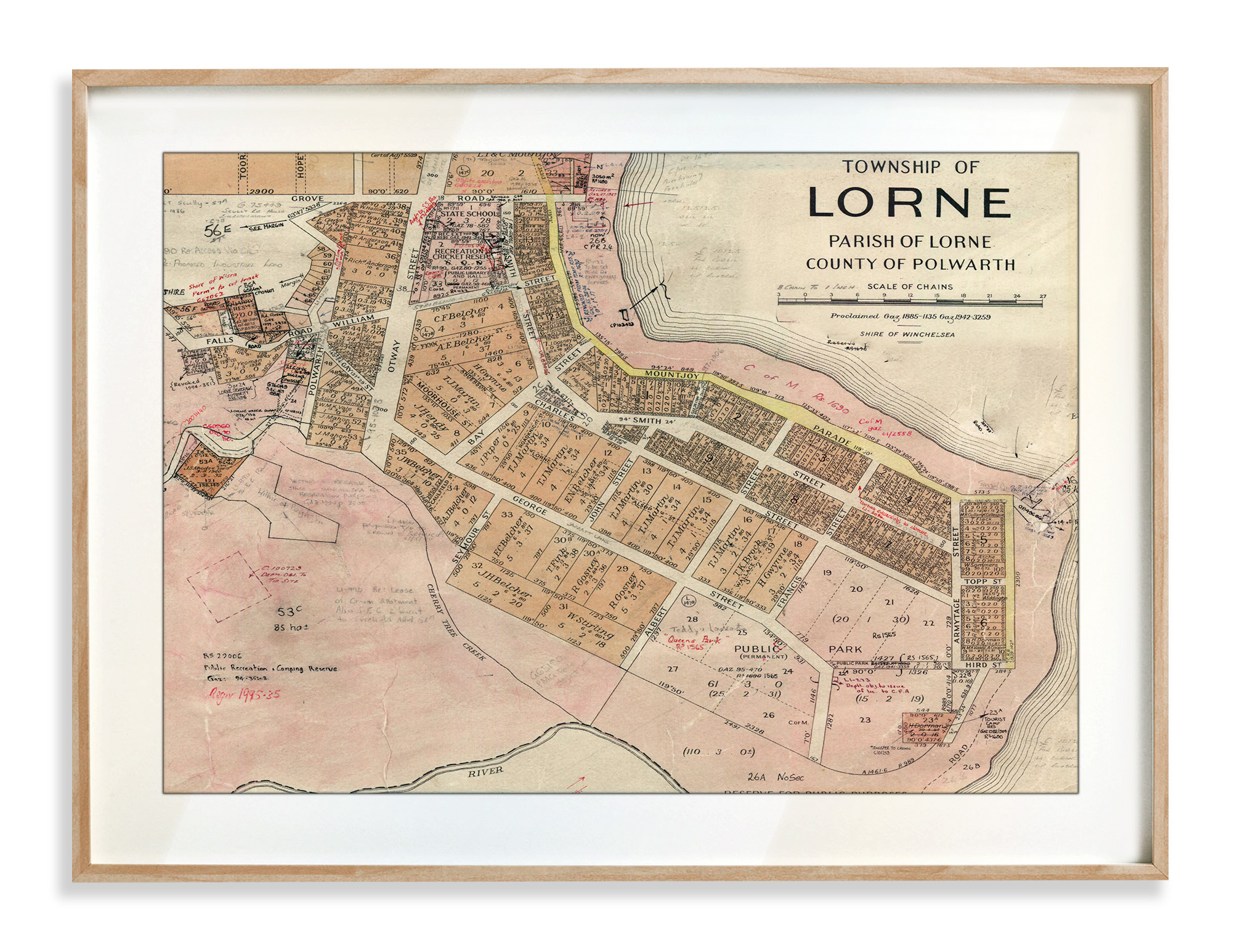 Prints | Vintage Maps | Lorne | Print modern