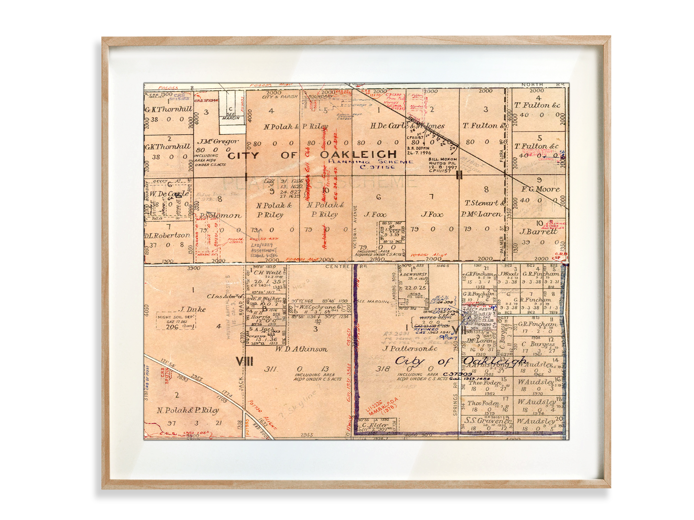 Prints | Maps | Oakleigh | Print modern