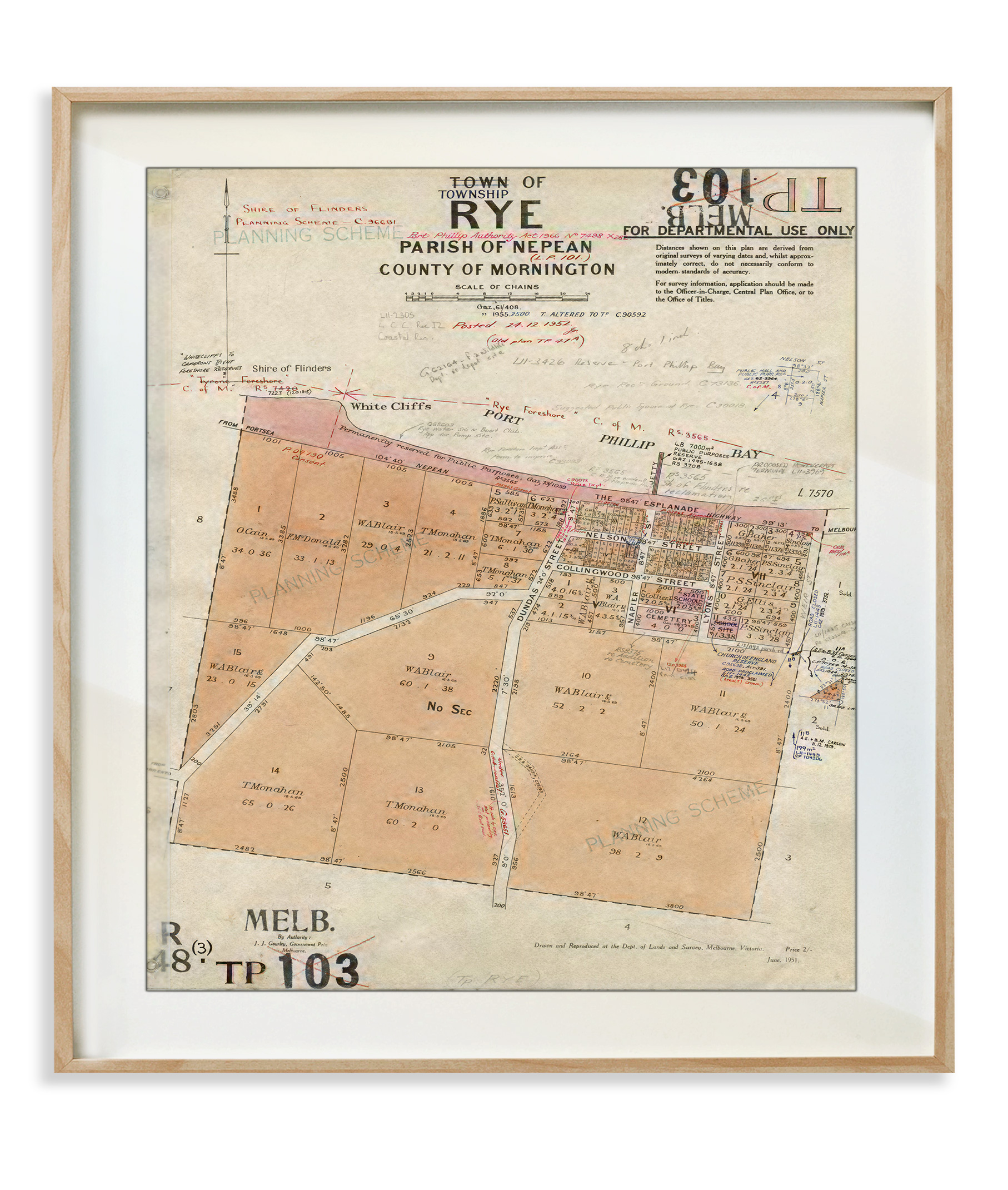 Prints | Vintage Maps | Mornington Peninsula | Print modern