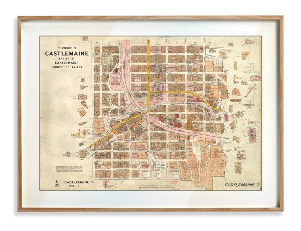 Vintage Map Prints | Maps | Castlemaine | Victoria | Print modern