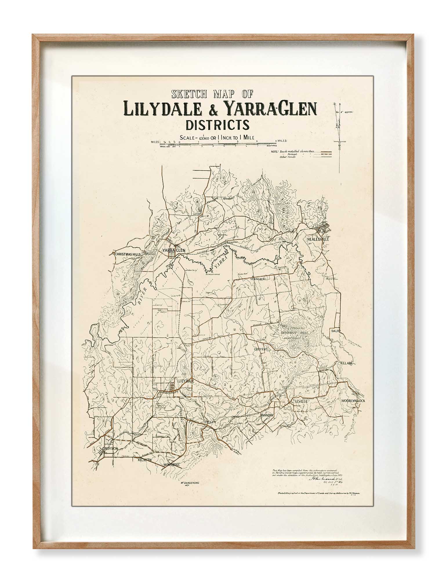 Yarra Glen Map Prints