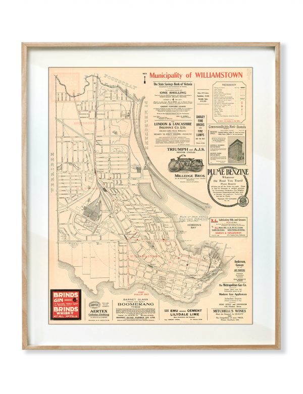 Print modern | Framed Prints | Maps | Decor | Williamstown | Melbourne | Historical maps and posters