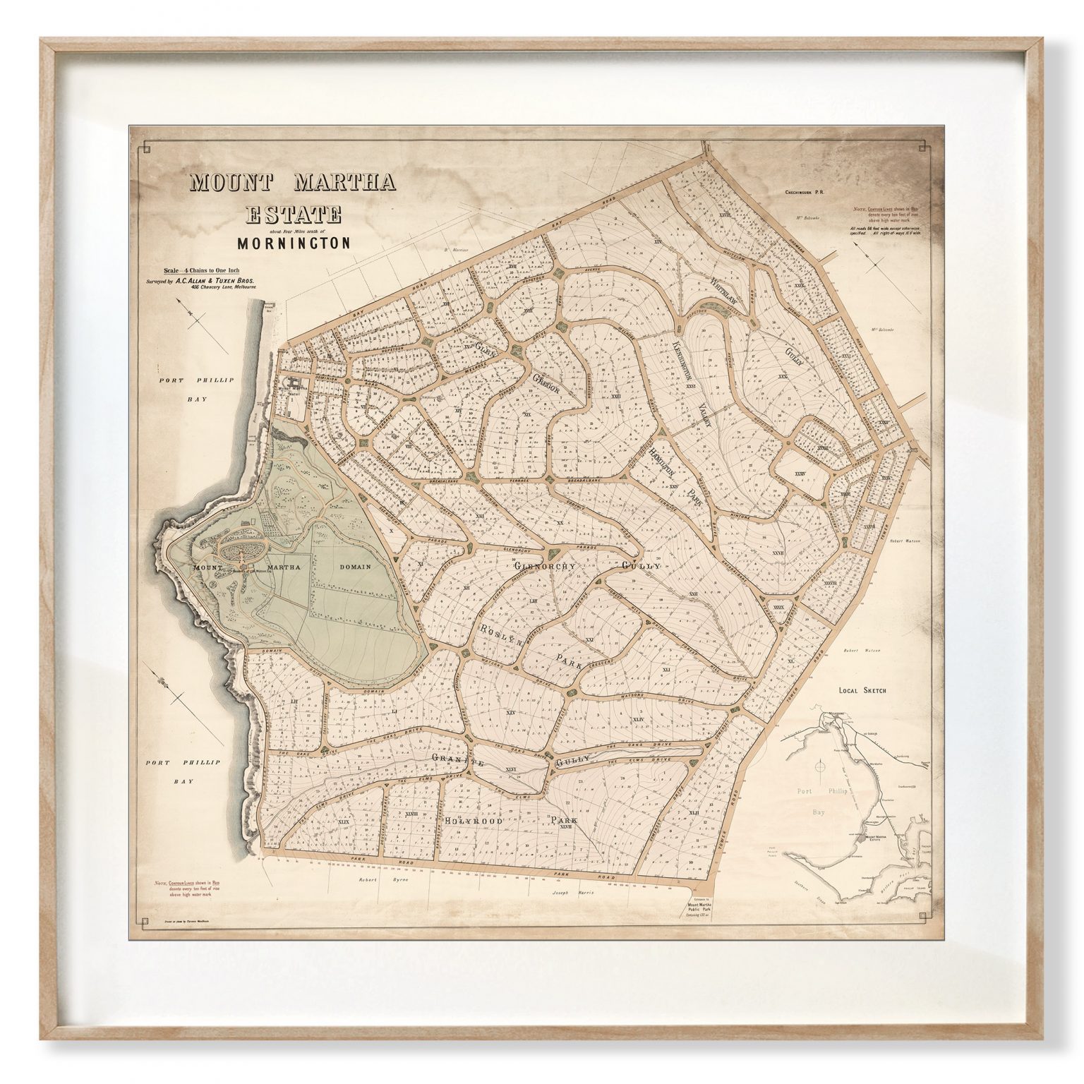 Mount Martha Print Modern Map Print   Mount Martha Estate 1536x1536 