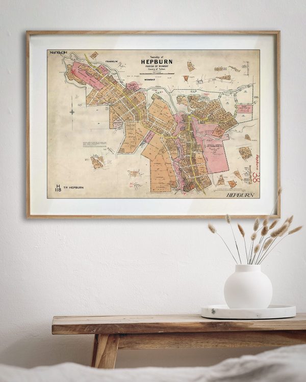 Map Prints | Maps | Hepburn| Hepburn Springs | Print modern