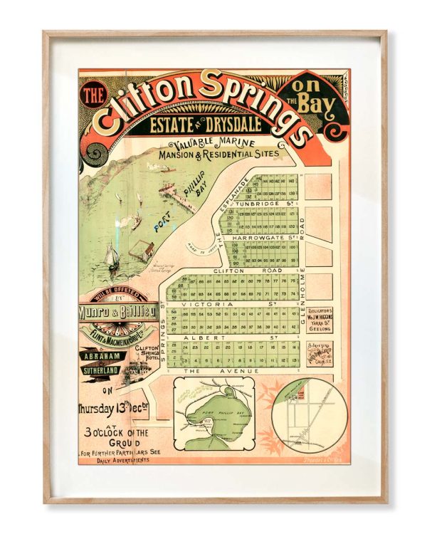 Prints | Vintage Maps | Print modern | Clifton Springs