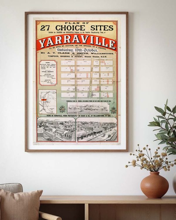 melbourne Map print | Wall art | Yarraville | Print modern